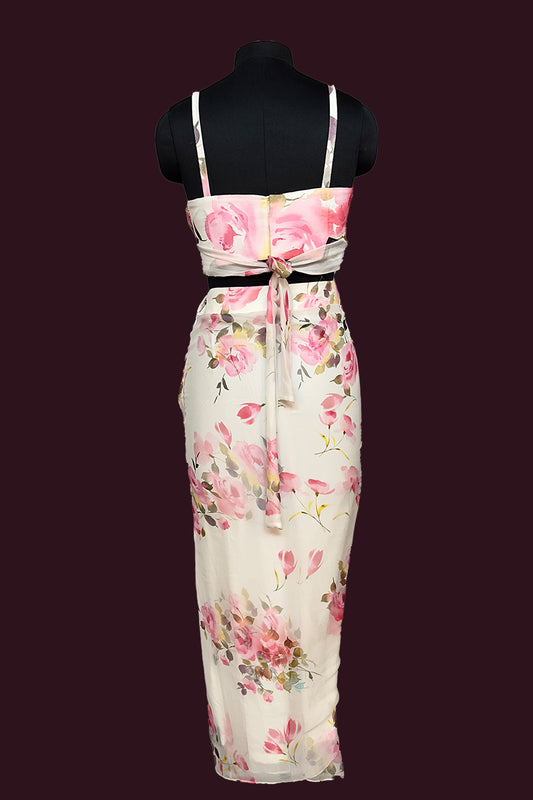 chiffon white Indo-westerns
