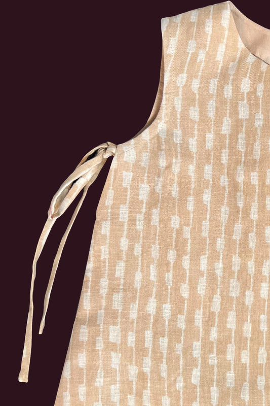 cotton linen natural beige tussar top