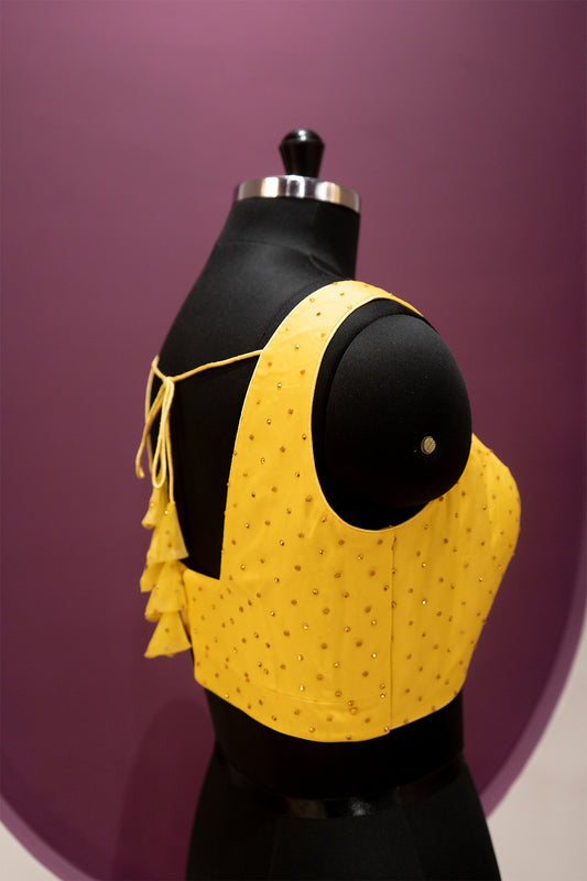 organza vanila yellow blouse ready to wear
