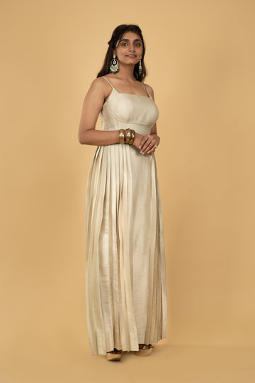 dupion tissue natural beige tussar gown