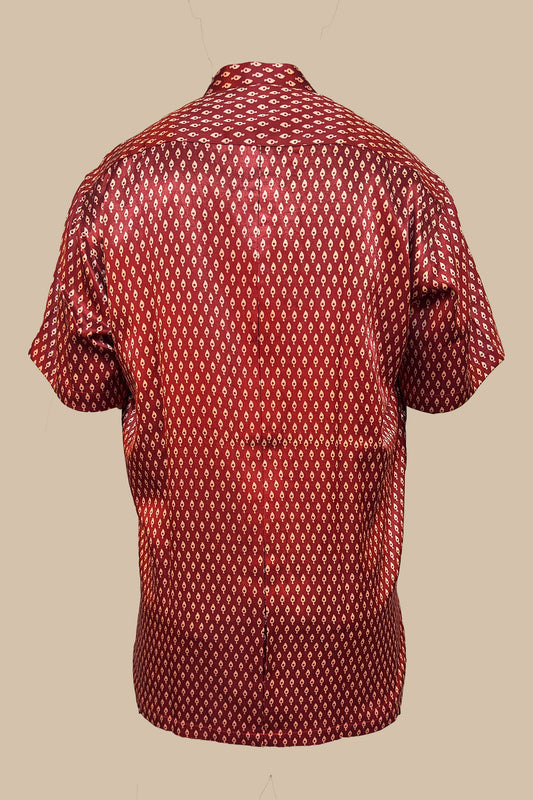 Mashroo dark burgundy maroon mens shirt half sleeves