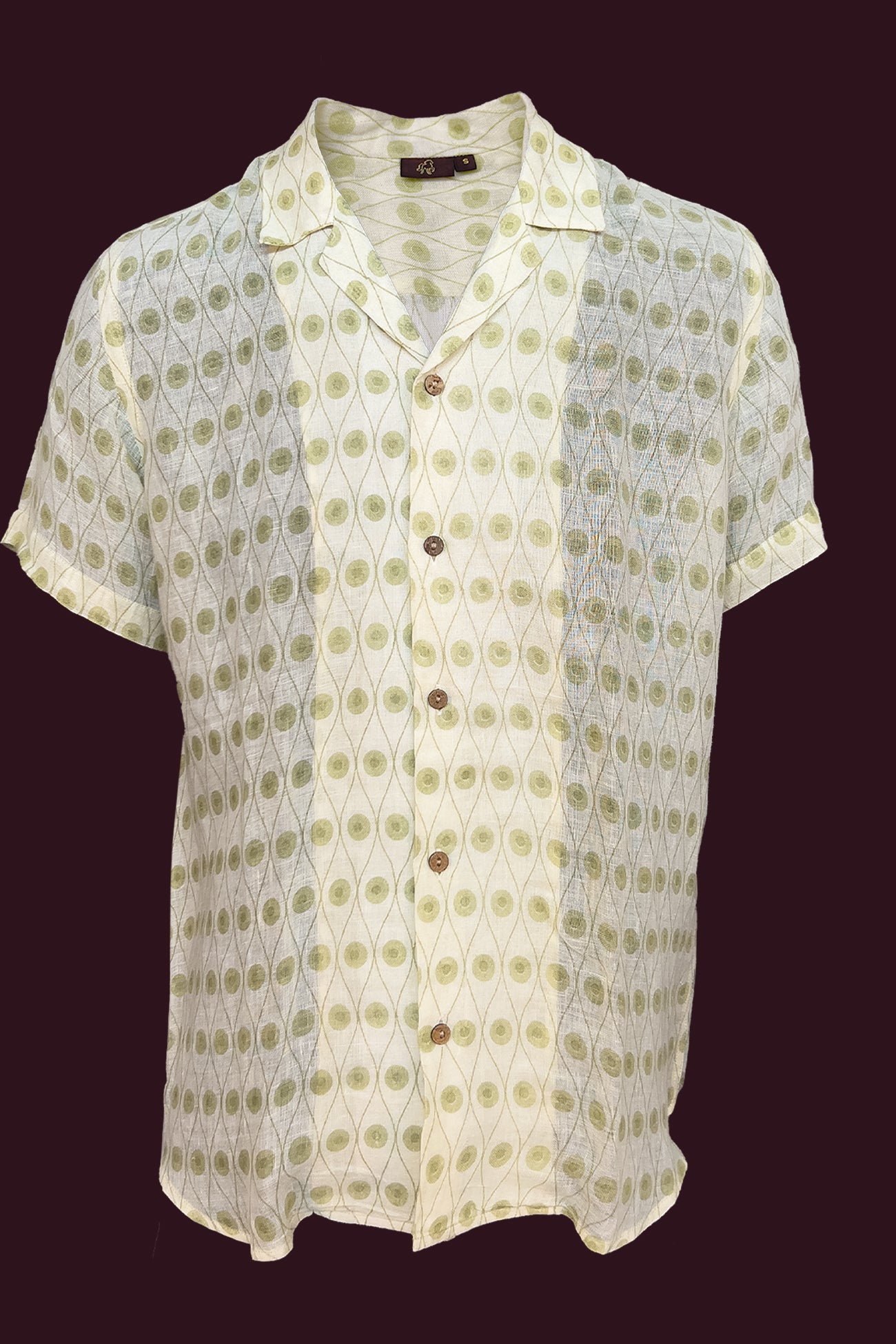 linen light beige mens shirt half sleeves