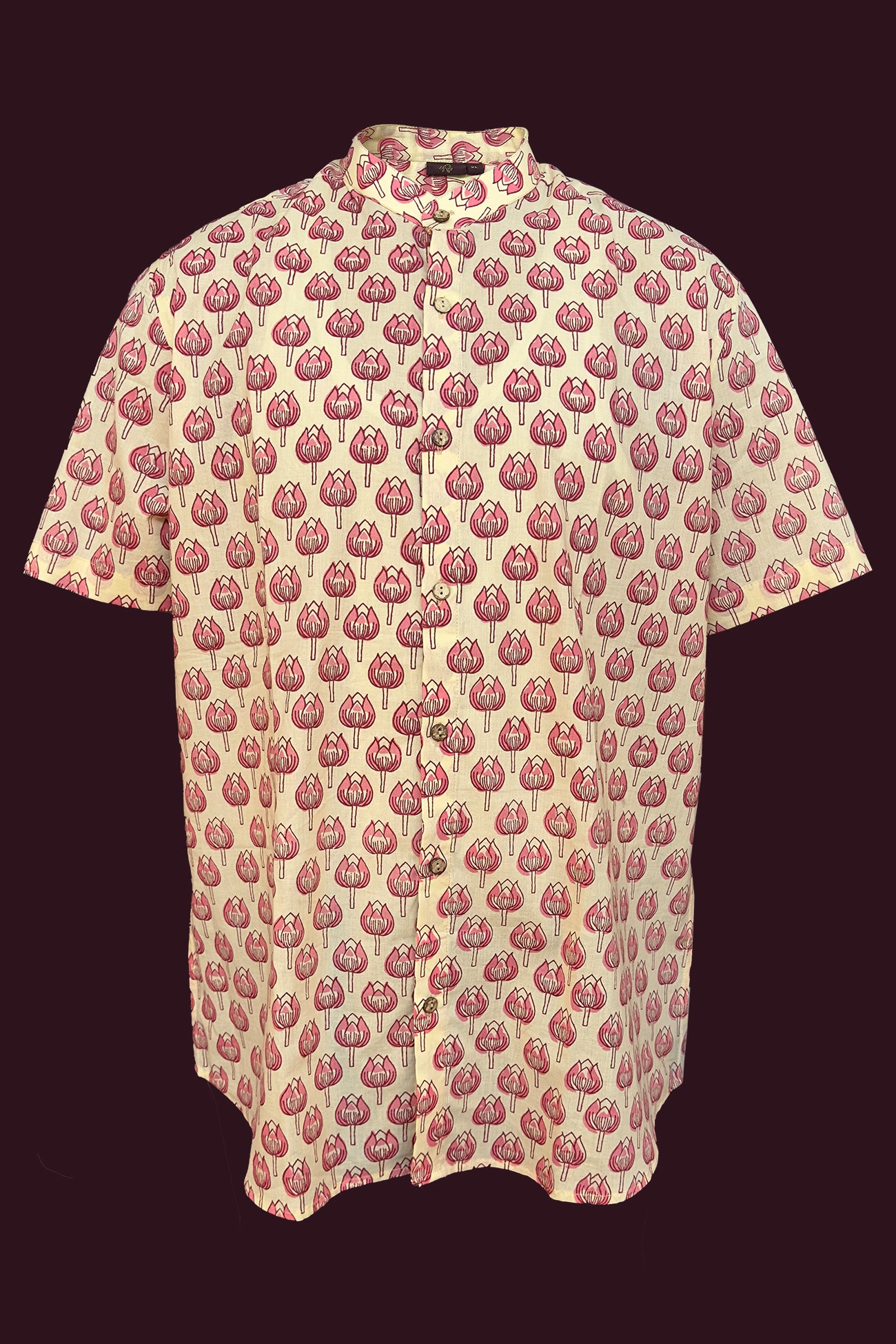 cotton bamboo light peach mens shirt half sleeves