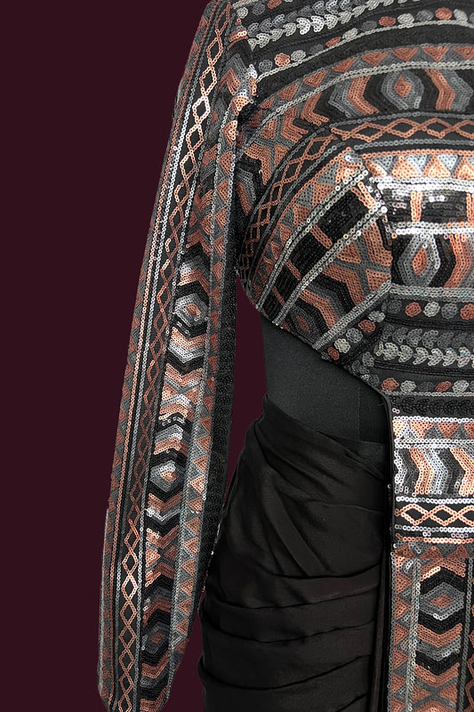 net / tule black Indo-westerns