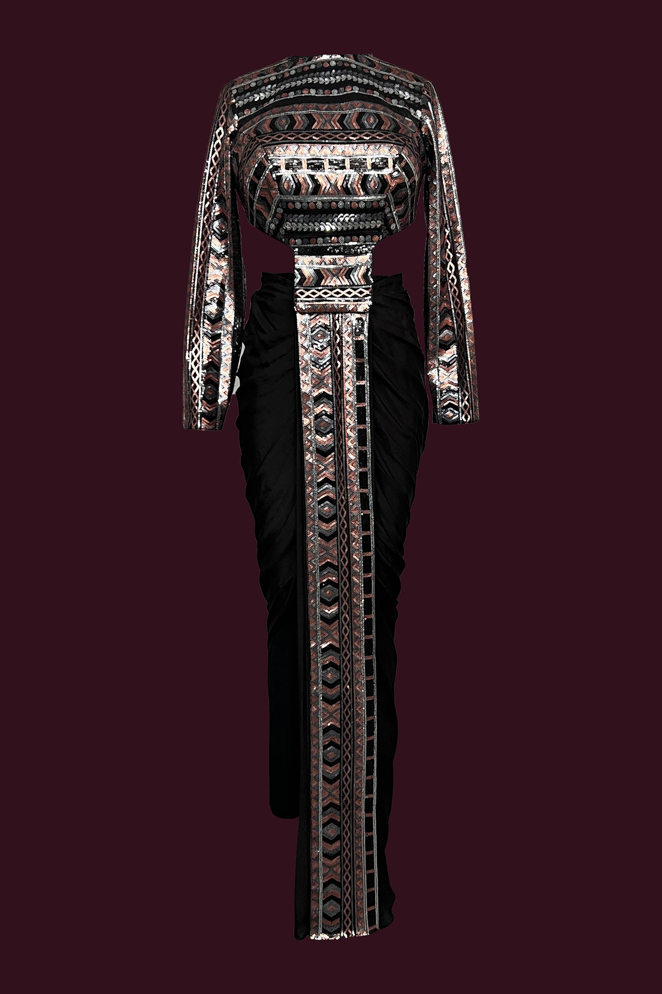 net / tule black Indo-westerns