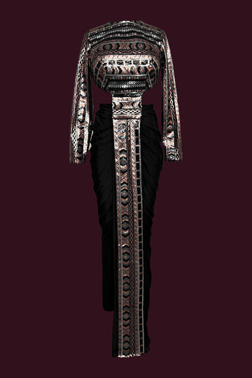 net / tule black Indo-westerns