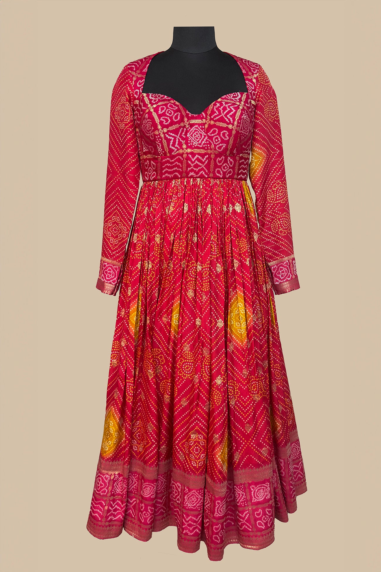 dupion fuschia pink magenta pink anarkali