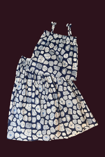 cotton light navy blue Girls Co Ord Sets