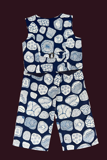 cotton light navy blue Girls Co Ord Sets