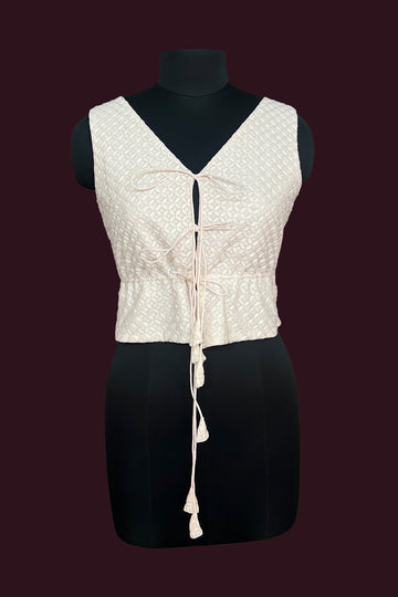 georgette light peach pink top