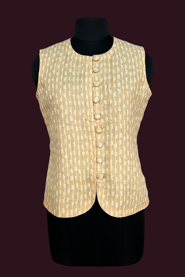 cotton linen natural beige tussar top