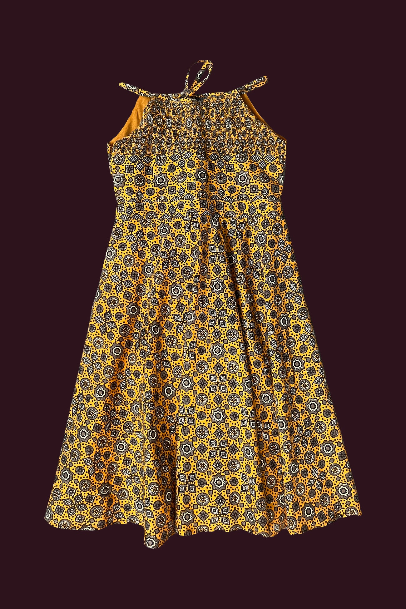 cotton dusty orange Girls Readymade Gown