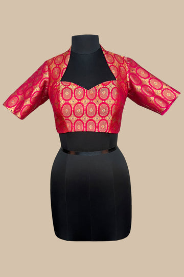 silk fuschia pink blouse ready to wear