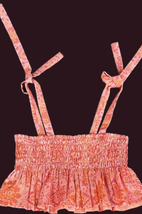 cotton salmon pink Girls Co Ord Sets