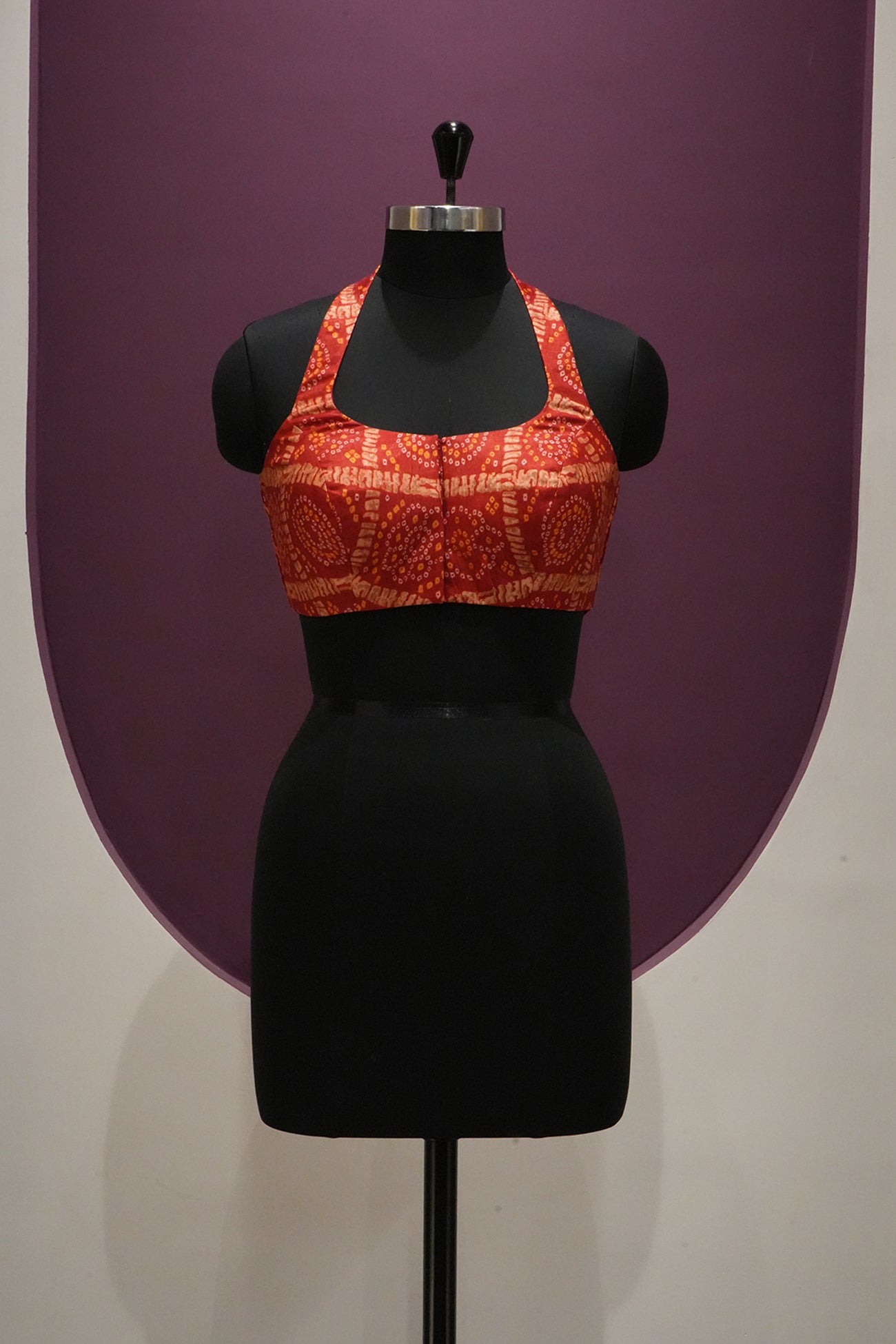 tussar blood red blouse ready to wear