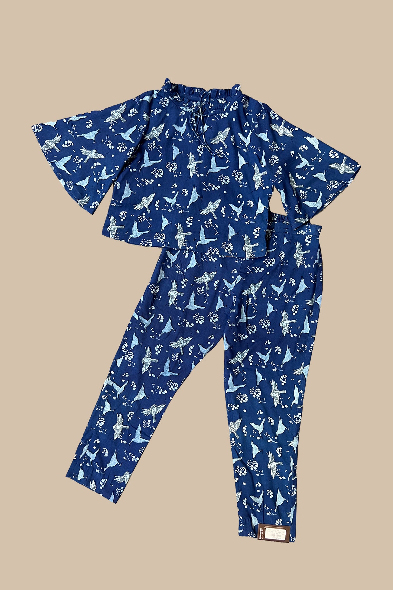 cotton light navy blue Girls Co Ord Sets