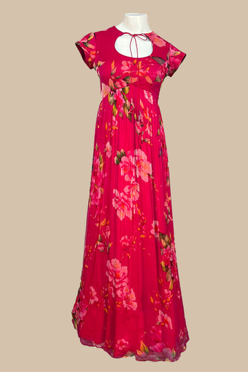 chiffon fuschia pink gown