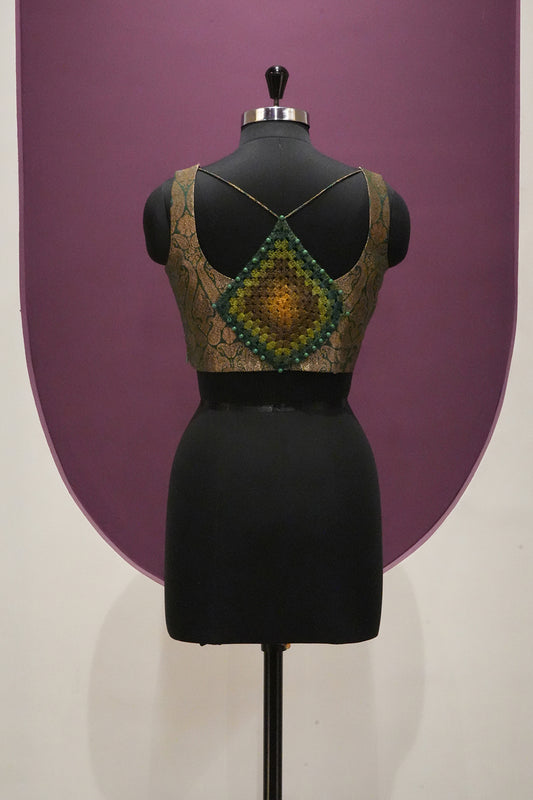 silk dark bottle green blouse ready to wear