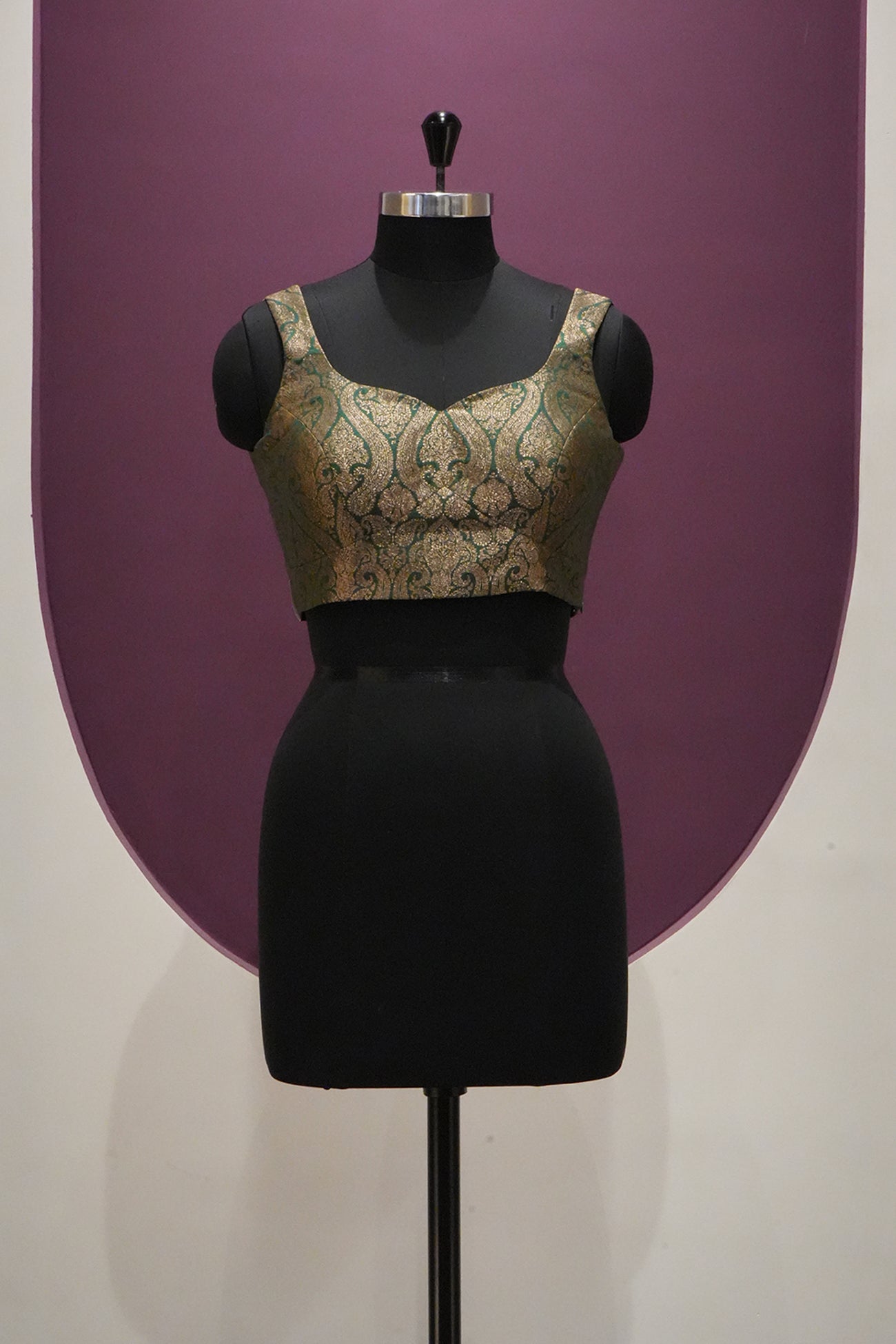 silk dark bottle green blouse ready to wear