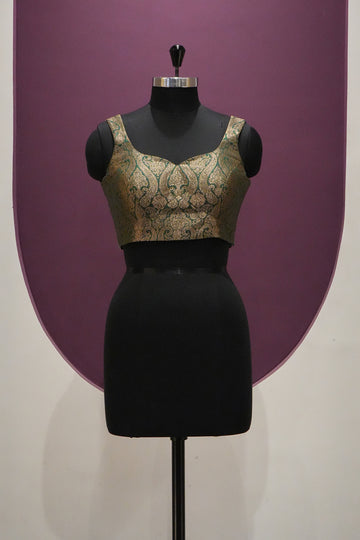 silk dark bottle green blouse ready to wear
