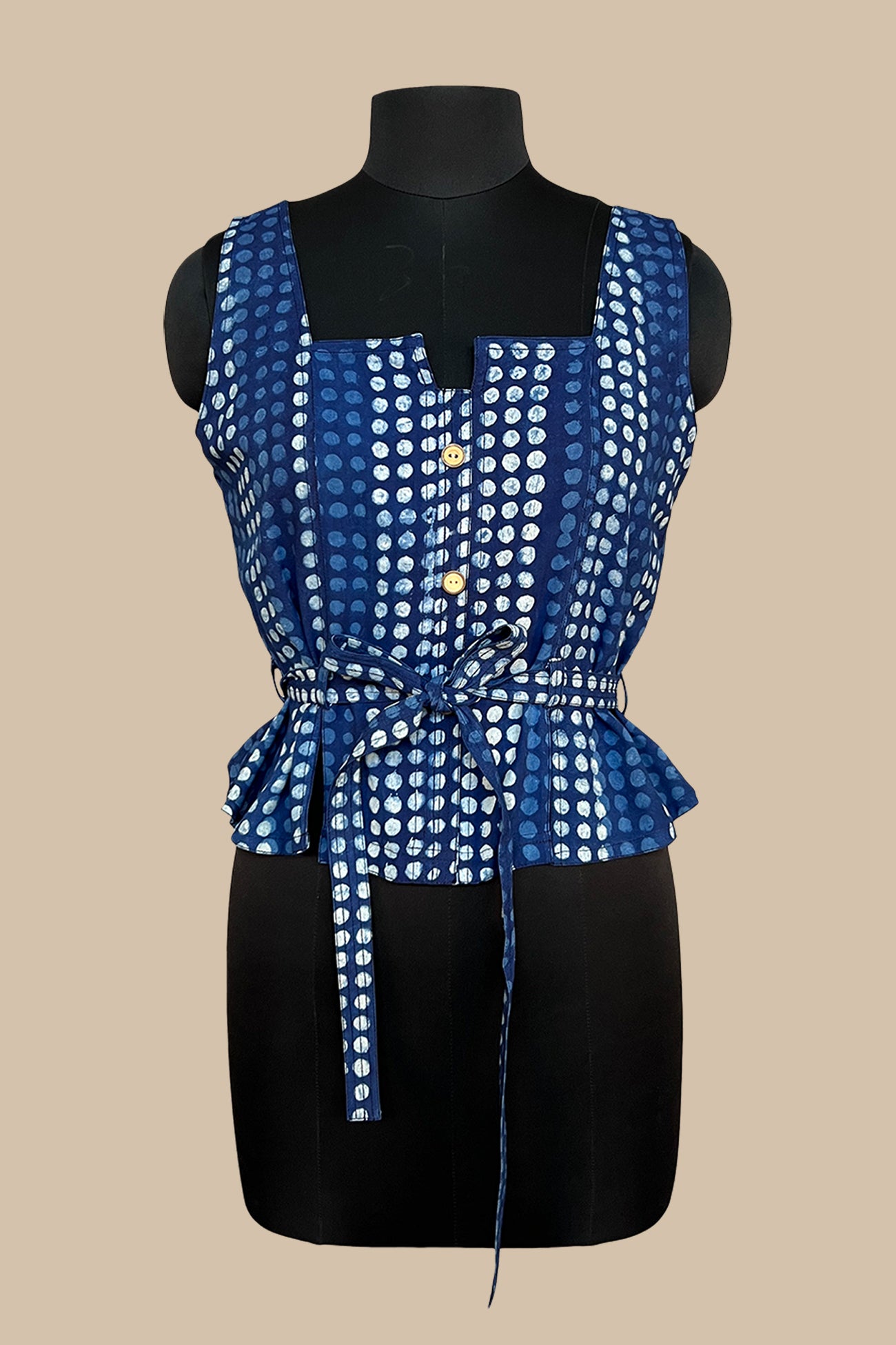 cotton light navy blue top