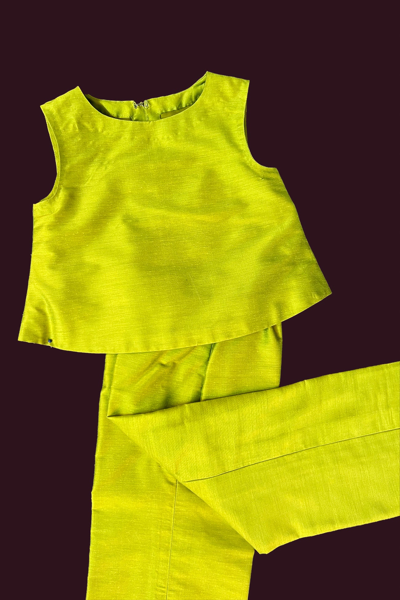 dupion fig green Girls Ready To Wear Indo Western