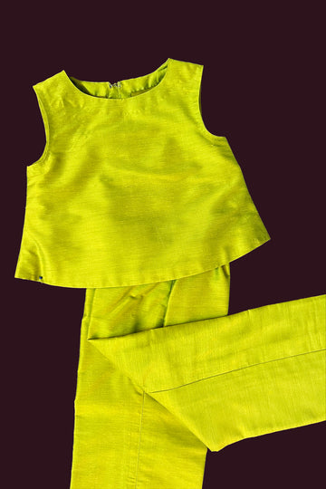 dupion fig green Girls Ready To Wear Indo Western