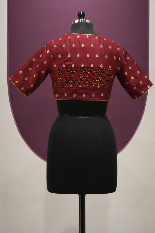 silk dark red blouse ready to wear