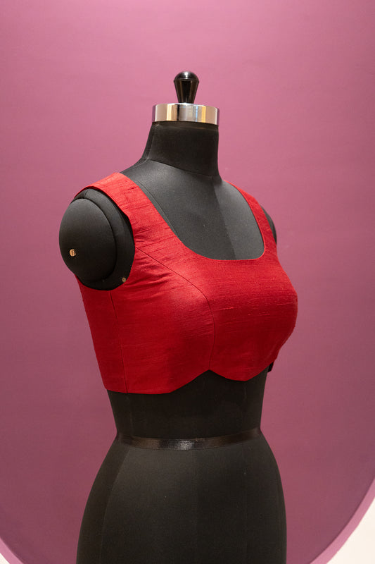 dupion maroon blouse ready to wear