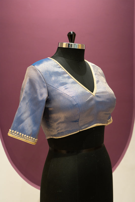 silk indigo blue blouse ready to wear