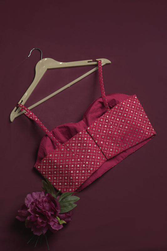 silk fuschia pink blouse ready to wear