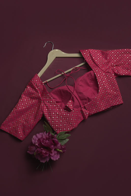 silk fuschia pink blouse ready to wear