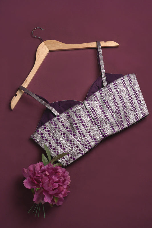 silk dark violet purple blouse ready to wear