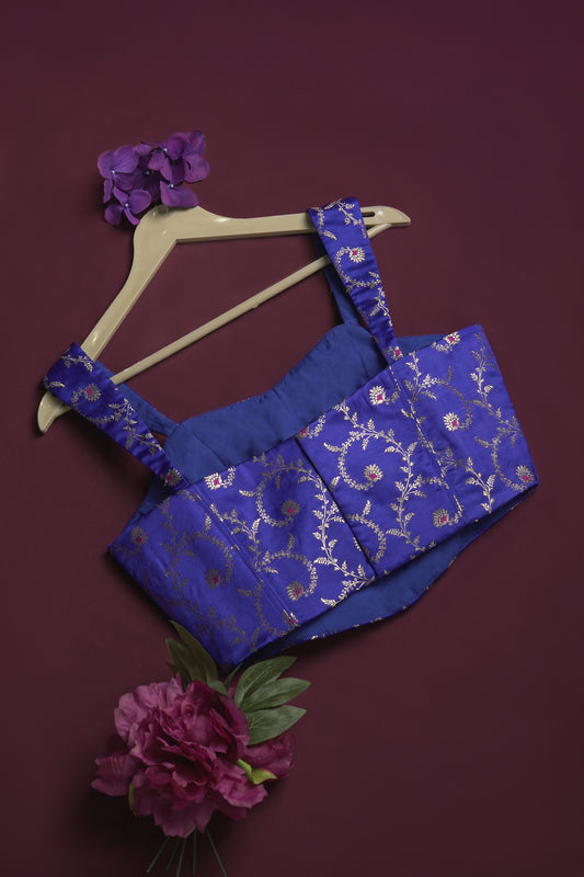 satin dark marine blue blouse ready to wear