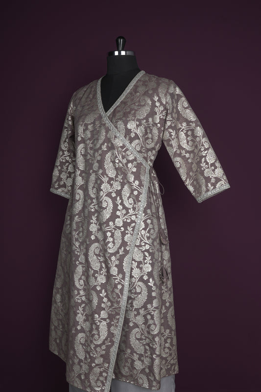 cotton tissue dark steel grey light steel grey ready to wear salwar kameez without dupatta