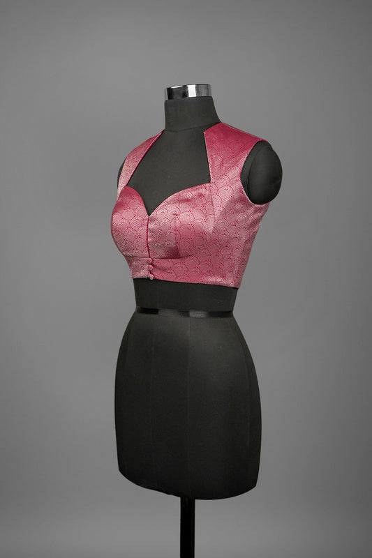 silk fuschia pink blouse ready to wear