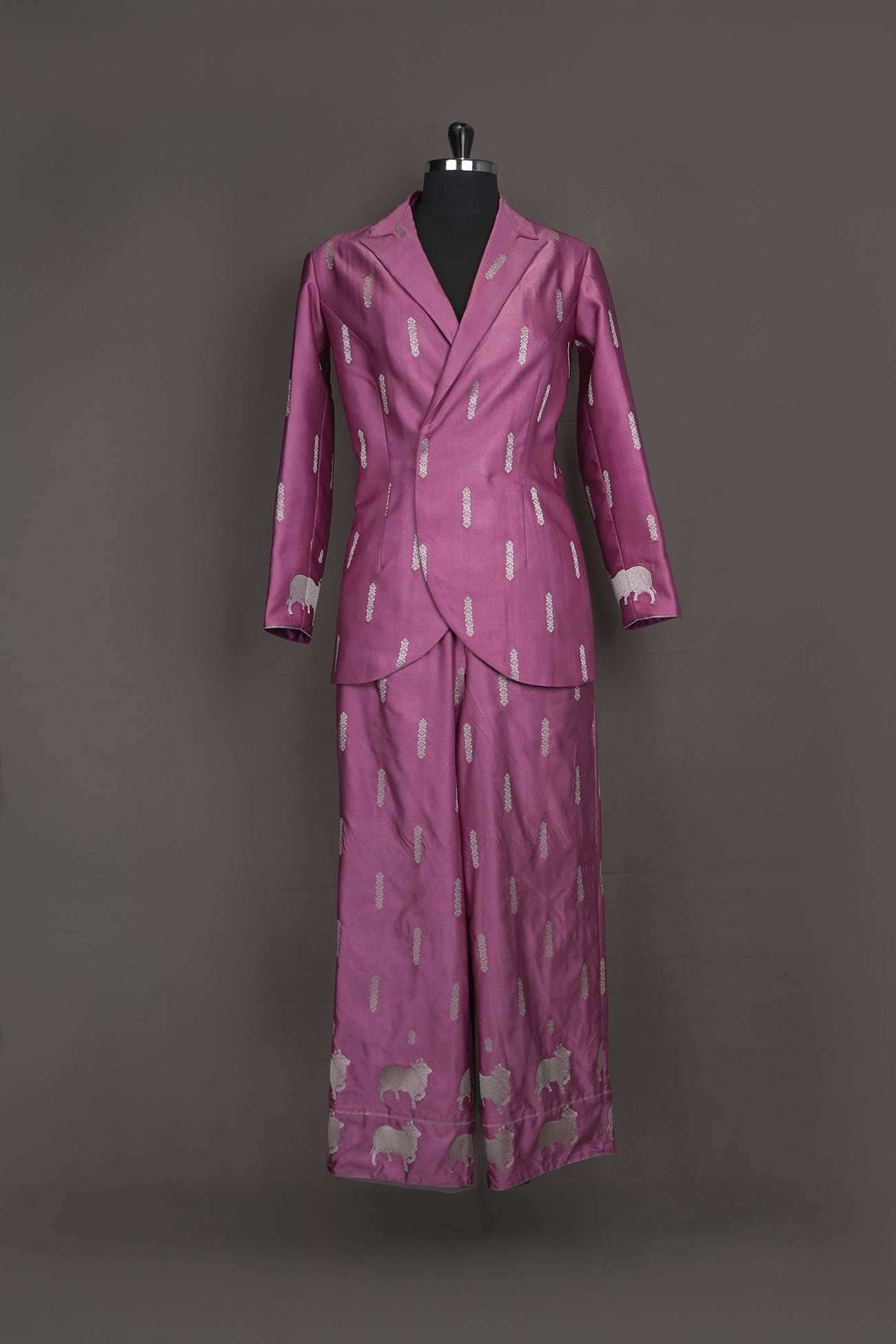 satin magenta pink Indo-westerns