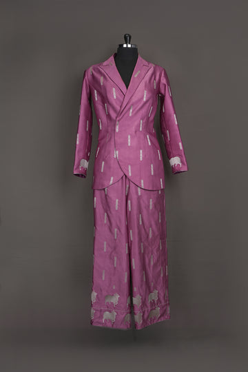 satin magenta pink Indo-westerns