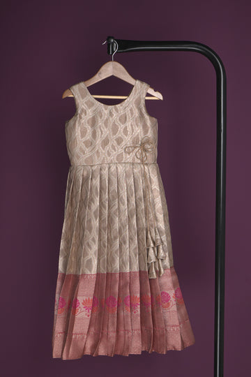 tissue natural beige tussar Lehanga blouse with out dupatta