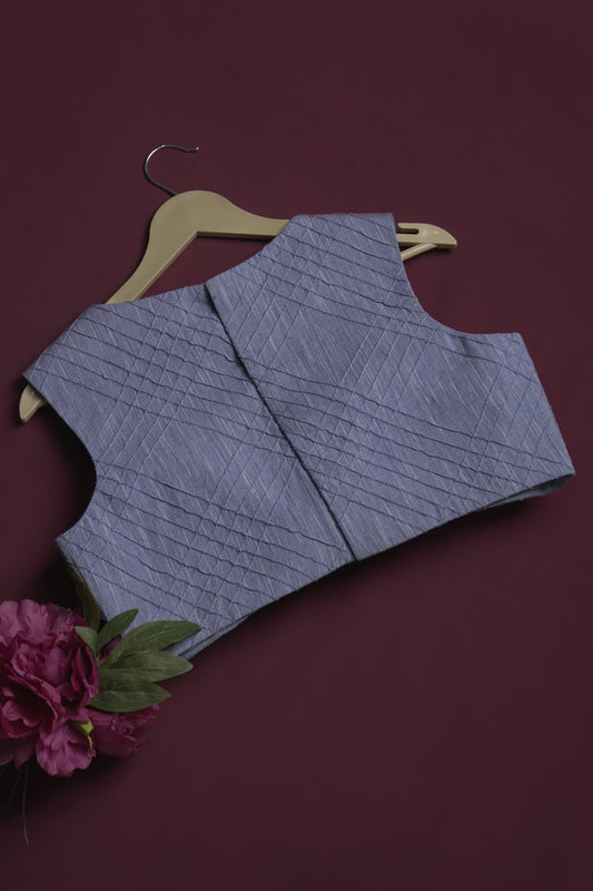 linen lilac blue blouse ready to wear