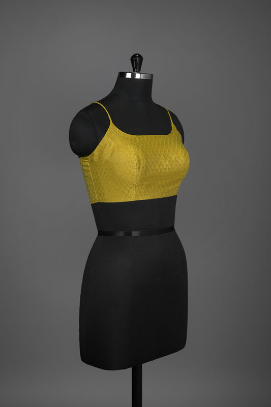 kora silk mustard blouse ready to wear