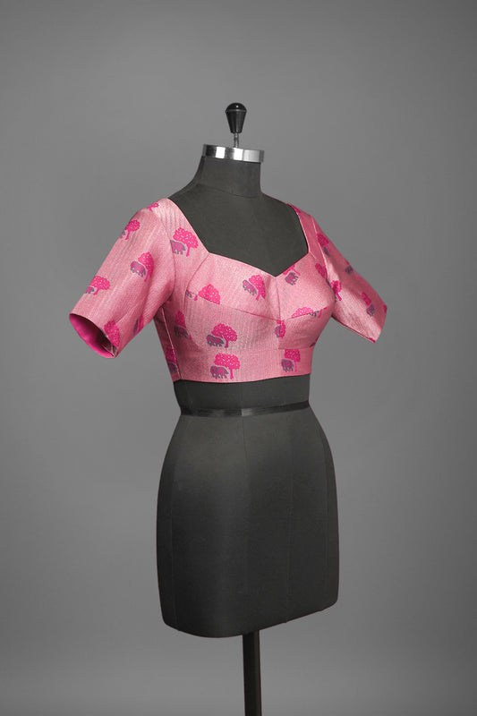 silk fuschia pink blouse ready to wear