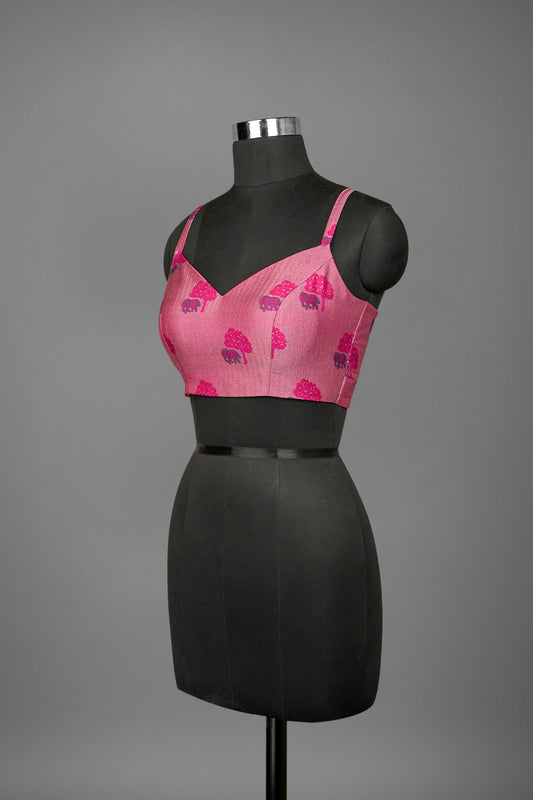 silk fuschia pink blouse ready to wear