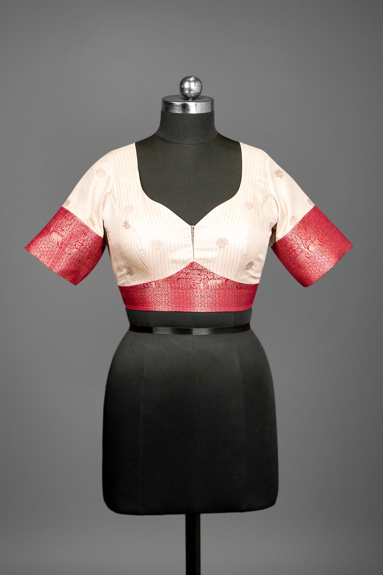 tussar light beige blouse ready to wear